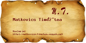 Matkovics Timótea névjegykártya